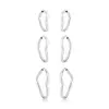 TRIO DE BRINCO CORAÇÃO LISO PRATA 925