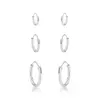 TRIO ARGOLA REDONDA REBITADA PRATA 925