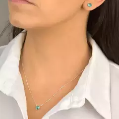 CONJUNTO CORAÇÃO TURMALINA PRATA 925 - comprar online