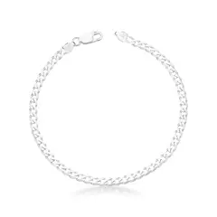 PULSEIRA MASCULINA GRUMET 3,8MM FIO 100 PRATA 925