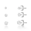 Trio de Brinco Estrela Zircônia Prata 925 - comprar online