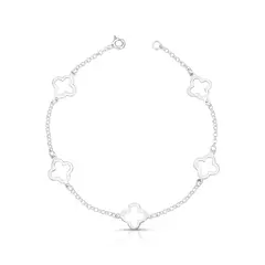 PULSEIRA 5 TREVO VAZADO PRATA 925