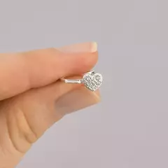 PIERCING FAKE CORAÇÃO CRAVEJADO DE PRATA - Gra Pratas - Atacado 