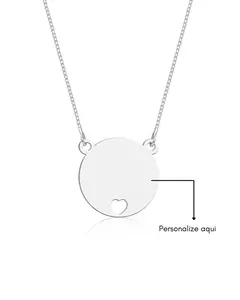 Colar Redondo Coração Vazado Personalizado - comprar online