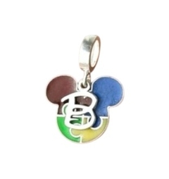 BERLOQUE MICKEY AUTISMO LETRA PERSONALIZADA PRATA 925