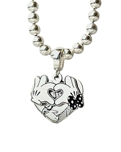 BERLOQUE MICKEY E MINNIE COM FOTO PERSONALIZADO PRATA 925