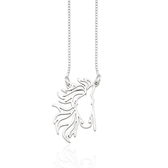 COLAR CAVALO MINIMALISTA VAZADO - PRATA 925 - comprar online