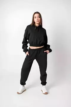 Buzo Corto Capucha Crop Top Dama Oversize - WINNERS INDUMENTARIA