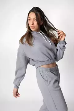 Buzo Corto Capucha Crop Top Dama Oversize - tienda online