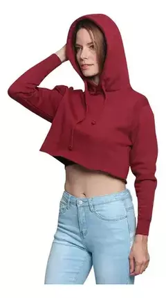 Buzo Corto Capucha Crop Top Dama Oversize - WINNERS INDUMENTARIA