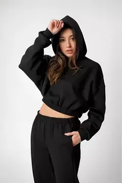 Buzo Corto Capucha Crop Top Dama Oversize - comprar online