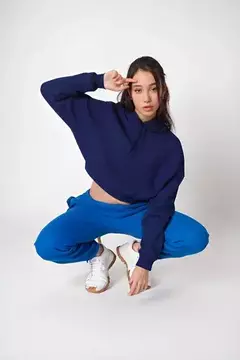 Buzo Corto Capucha Crop Top Dama Oversize - comprar online