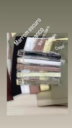 0044 - SHORT ALFAIATARIA COM CINTO - ALTA COSTURA na internet