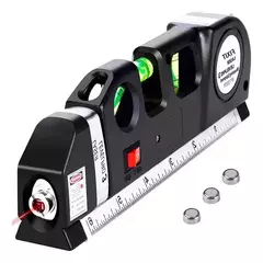 Nivel Laser 3 Burbujas Cinta Métrica Regla Cruz Horiz Vertical - DELUXE BAZAR