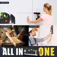 Nivel Laser 3 Burbujas Cinta Métrica Regla Cruz Horiz Vertical