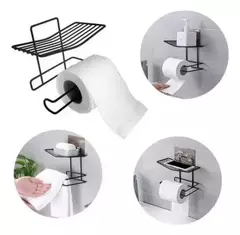 PORTA PAPEL HIGIENICO C/ESTANTE AUTOADHESIVO DELUXE en internet