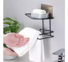 PORTA PAPEL HIGIENICO C/ESTANTE AUTOADHESIVO DELUXE