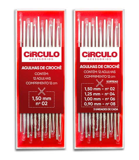 Kit Agulha de Crochê Aço - Círculo