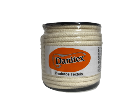 Cordão de algodão trançado - Danitex - 10mm - Preto