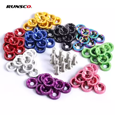 Parafuso Arruela Anodizadas kit 10unidades M6x20 Runsco