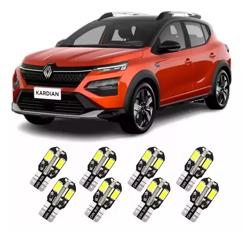 Kit Lâmpadas Led Internas Novo Renault Kardian 6000k