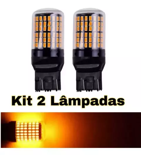Kit - 2 Lâmpadas De Led Seta 144 Chip Smd Amarelo - T20/7443
