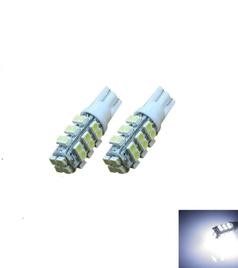 Par Lampada T10 28 Led Branca Luz Pingo