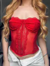 Corset renda vermelho