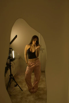 Calça cargo rosa clara - comprar online