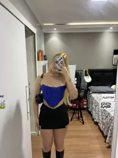Corset azul escuro