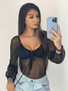 Body Preto com transparência