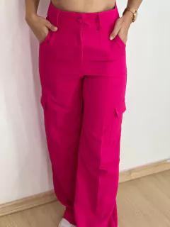 Calça Cargo Rosa (tecido de Algodão) - comprar online