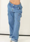 Calça Cargo Jeans Claro