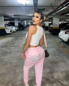 Calça moletom rosa
