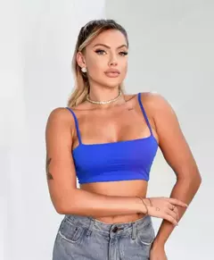 cropped alcinha azul - Pink de Luxo