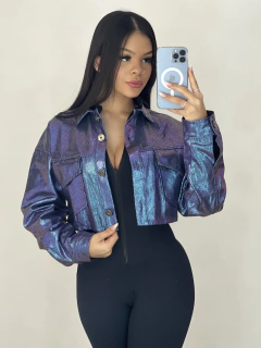 Jaqueta Cropped ROXA na internet