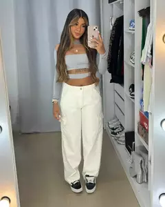 Calça Cargo Off White - Pink de Luxo