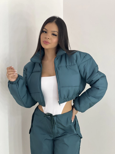 Puffer cropped Verde