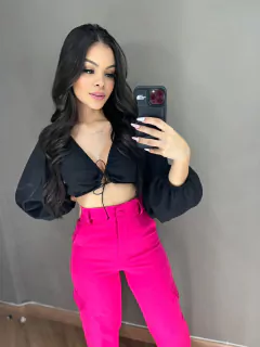 Calça Cargo Rosa (tecido de Algodão) na internet