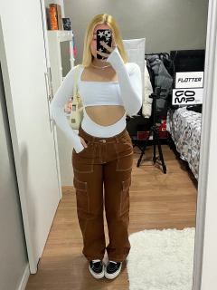 Calça Cargo Marrom
