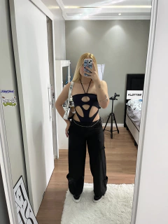 Calça parachute preta - comprar online