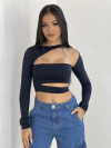 Cropped Chanel preto