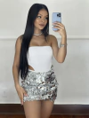 Saia Brilho Prata