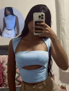 Cropped Melody azul bebê