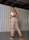 Calça moletom baby bege