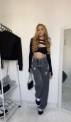 Calça Wide leg cinza