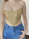 Corset dourado brilho