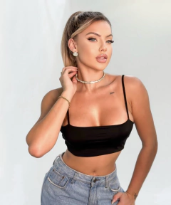 Cropped alcinha preto