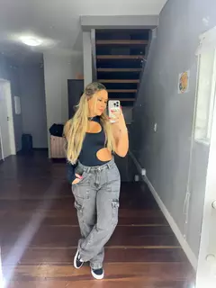 Calça cargo Livia cinza - loja online