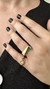 Anel Design Retangular com detalhe linha recorte banhado em Ouro 18k - Amalfi - comprar online